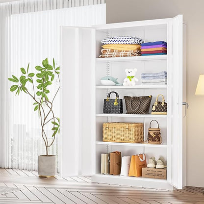 INTERGREAT White Metal Storage Cabinet, Tall Metal Cabinet - Image 9