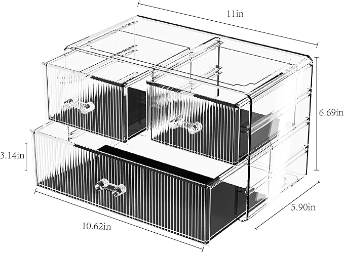 ZHIAI Stackable Storage Drawers, Acrylic Bathroom Counter Organizer Clear - Image 5