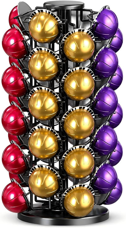 Nespresso Vertuo Pod Carousel Holder, 40 Pod Rotating Tower Organizer, 360° by BLACKSMITHFAMILY