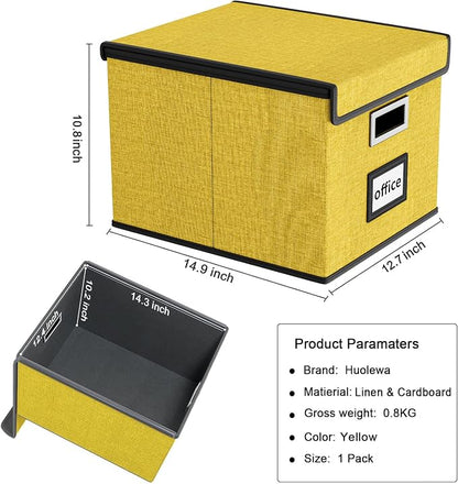 File Organizer Box with Lids, Collapsible File Folder Organizer | File Box with - Image 6