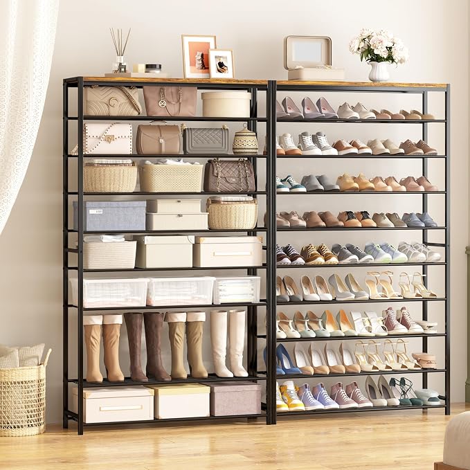 HOMEFORT 10 Tiers Shoe Rack Organizer, 39.4" Shoe Storage Shelf - Image 4