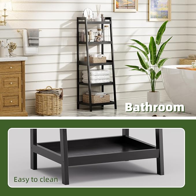 Bookshelf, 5 Tier Ladder Bookcase - Image 7