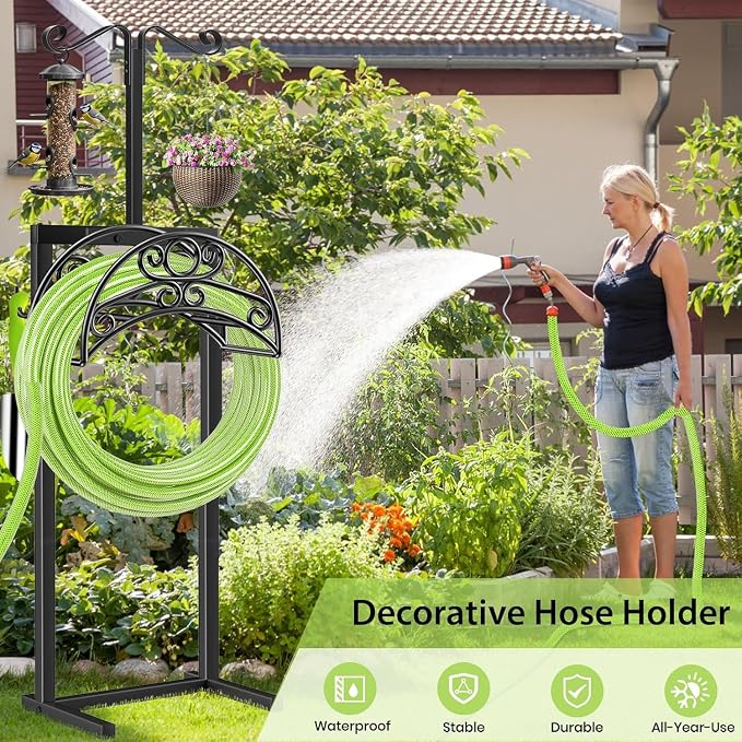 TomCare Garden Hose Holder Upgraded Water Hose Holder Heavy Duty 4 Spikes Hose - Image 5
