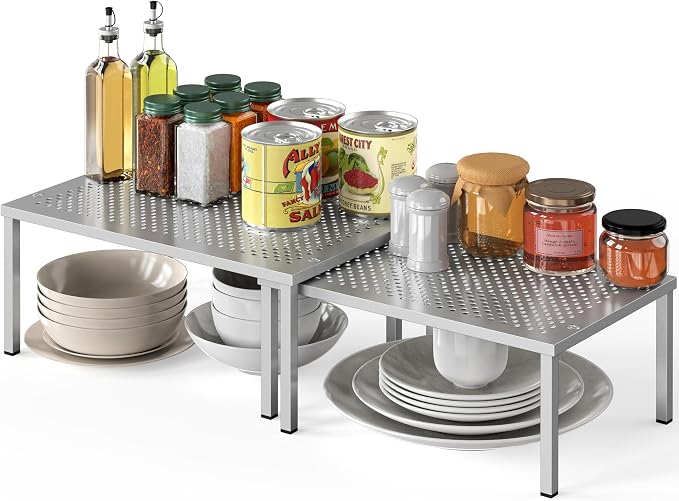Simple Houseware Cabinet Counter Shelf Organizer w/Steel Surface by SimpleHouseware