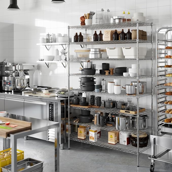 21" Deep x 54" Wide x 86" Height Wire Shelving Kit | 8-Tier | NSF Commercial - Image 4