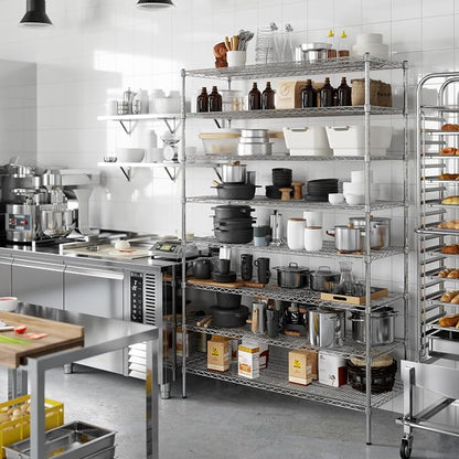 21" Deep x 54" Wide x 86" Height Wire Shelving Kit | 8-Tier | NSF Commercial - Image 4
