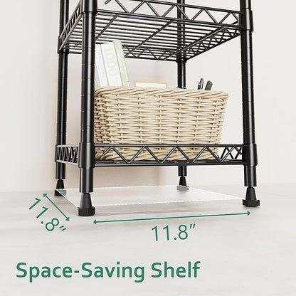 GIOTORENT 5 Tier Standing Shelving Metal Units, Adjustable Height Wire Shelf - Image 6