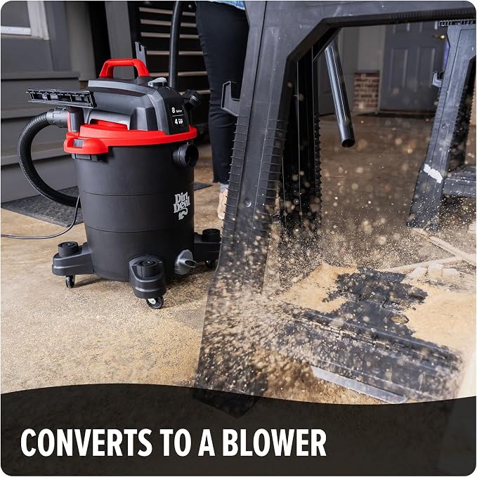 Dirt Devil 8 Gallon Corded Wet Dry Shop Vacuum, Heavy Duty Vacuum - Image 4