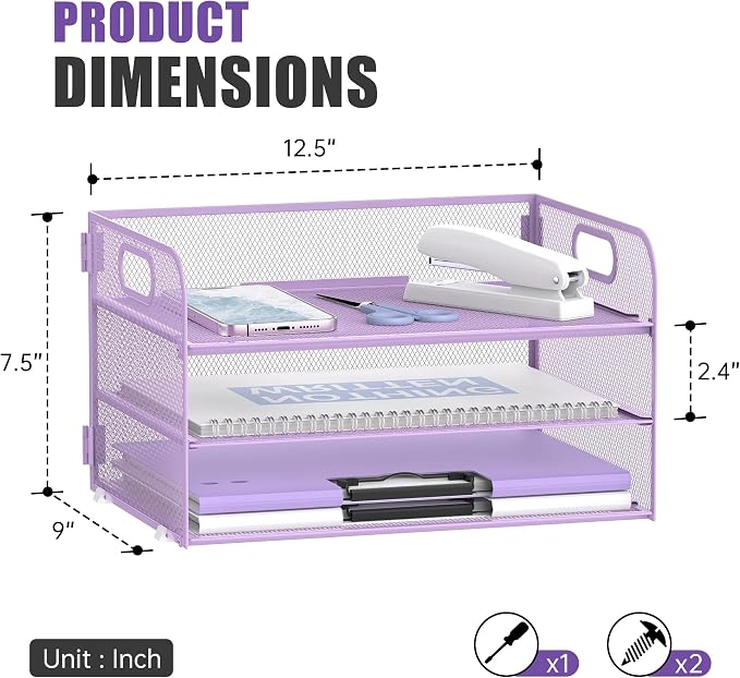 DALTACK 3 Tier Paper Organizer - Image 3