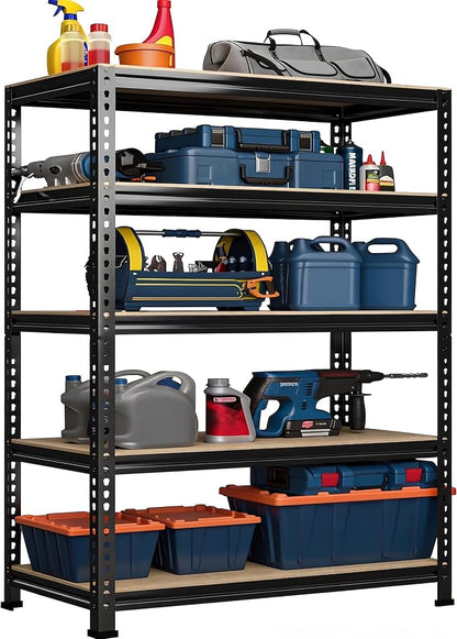 PrimeZone Storage Shelves, 27.5" W X 12" D X 59" H Adjustable Metal Heavy Duty by PrimeZone