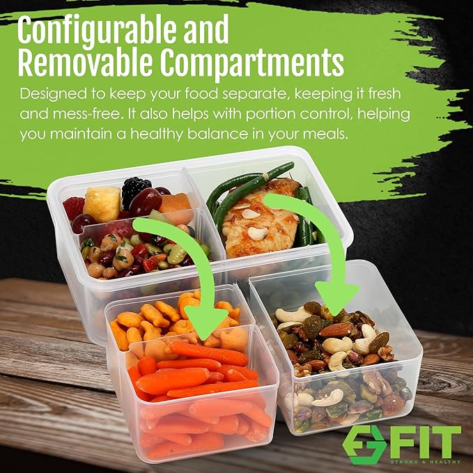 FIT Strong & Healthy Bento Lunch Box & Meal Prep Containers, Food & Snack - Image 4