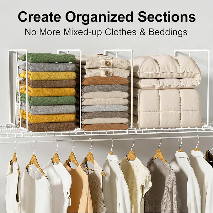 SortNStore Wire Shelf Dividers for Closet: 16-inch Tall 12-inch Deep 6 Pack - Image 4