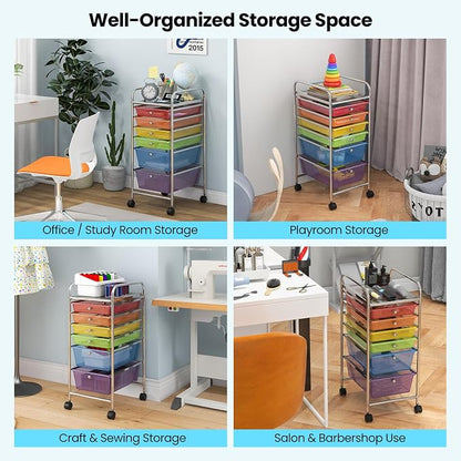 Giantex 6 Storage Drawer Cart Rolling Organizer Cart - Image 9
