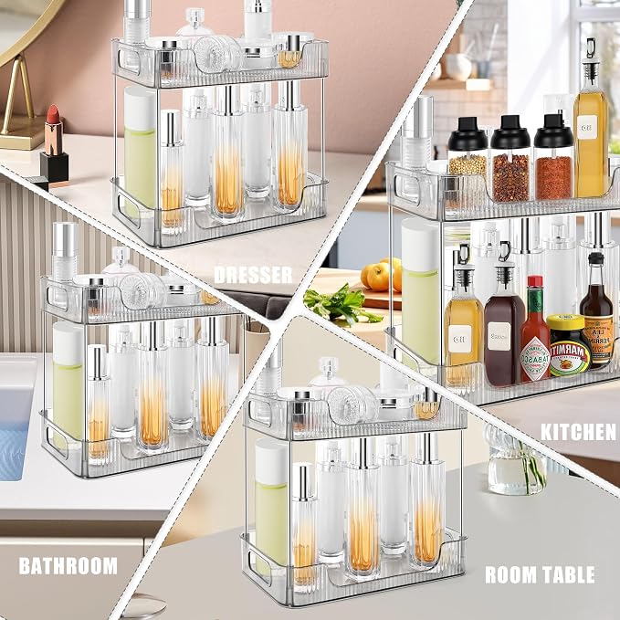 2-Tier Bathroom Counter Organizer Countertop Storage, Dresser Organizer Vanity - Image 7