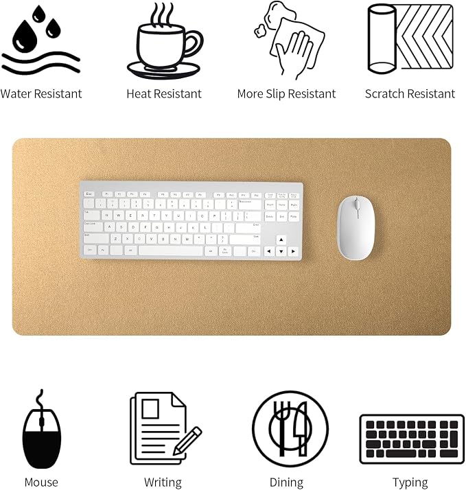 Bloss Leather Desk Mat, Non-Slip/Waterproof Desk Pad, Desk Matt - Image 3