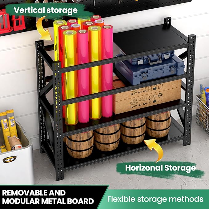 4-Tier Heavy Duty Garage Shelving, Industrial Shelving - Image 5