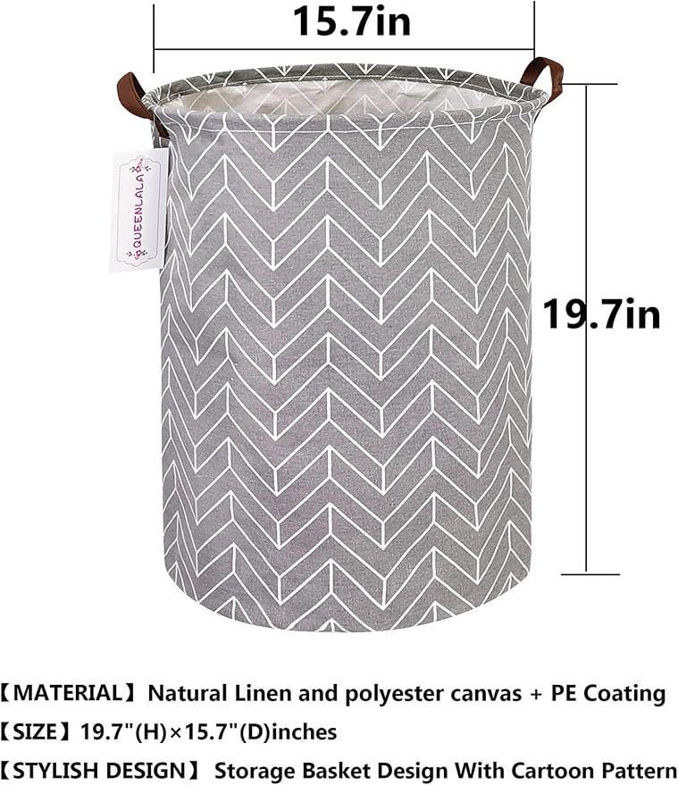 QUEENLALA Large Storage Basket, Laundry Hamper/Bathroom/Home Decor/Collapsible - Image 2