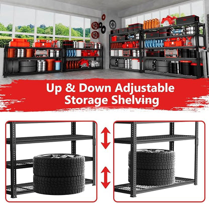 Storage Shelves, Garage Shelving Heavy Duty 2800 LBS Capacity, 5 Tier Utility - Image 5