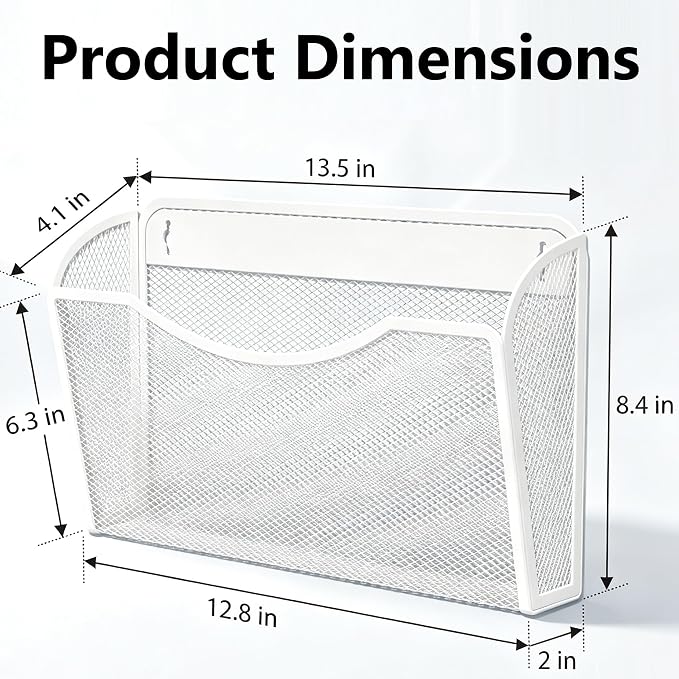 Gawerk Mesh Hanging Wall File Holders, Metal Vertical Wall Basket Mail Organizer - Image 2