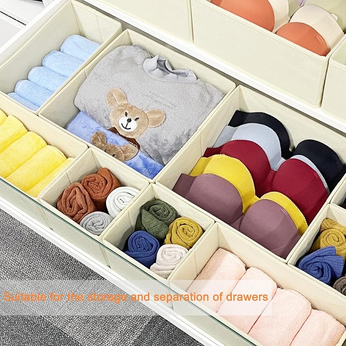 Clothes Organizer, Storage Drawer, 12 Piece Fabric Drawer Organizer Foldable - Image 3