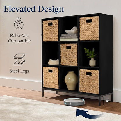 Best Choice Products 9-Cube Bookshelf, 3-Tier Wood Storage Bookcase W/Legs - Image 6