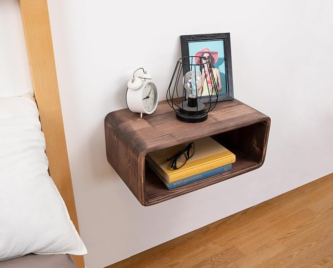 Floating Nightstand Wooden, Bedside Table, Nightstand Shelf, Wall Mounted - Image 3