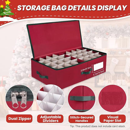 BlessedSeason Christmas Ornament Storage Box -Stores Up to 64 3” Balls - Image 2