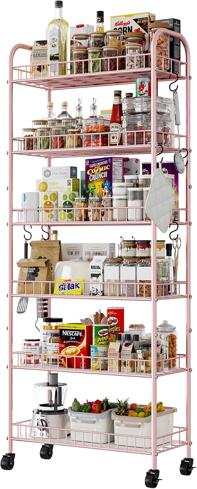 6 Tier Slim Rolling Storage Cart by Qiaoxuan