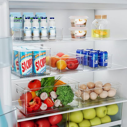 2 Pack Clear Freezer Organizer Bins Stackable Storage Bins - Image 6