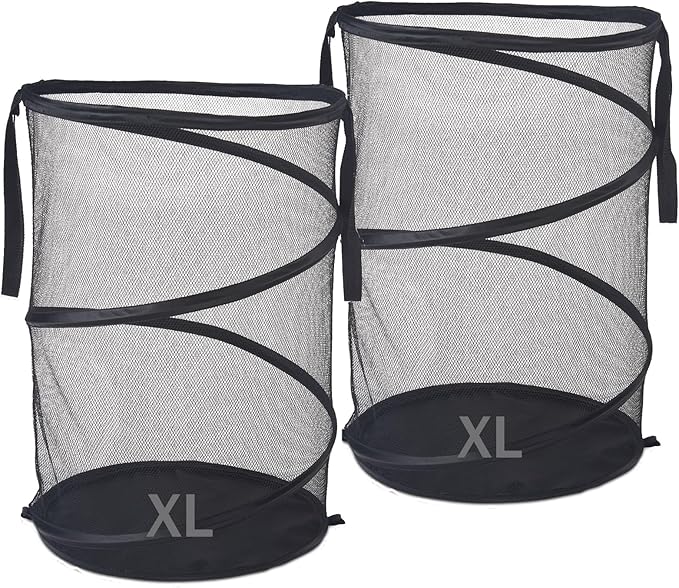 Seiritex 2Pcs Mesh Popup Laundry Hamper 115L Extra Large Collapsible Laundry by SEIRITEX