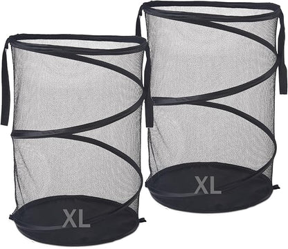 Seiritex 2Pcs Mesh Popup Laundry Hamper 115L Extra Large Collapsible Laundry by SEIRITEX