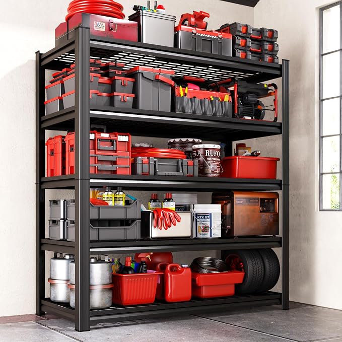71.2" H-35.4" W Garage Shelving Heavy Duty Storage Shelves, Adjustable Metal by AOAORGG