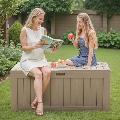 Flamaker Resin Deck Box 120 Gallon Waterproof Large Outdoor Storage Box | - Image 9