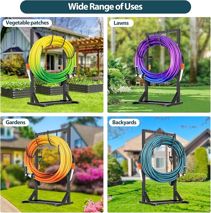 Garden Hose Holder Stand, BOLITE Heavy Duty Metal Hose Hanger, Holds 150ft | - Image 8