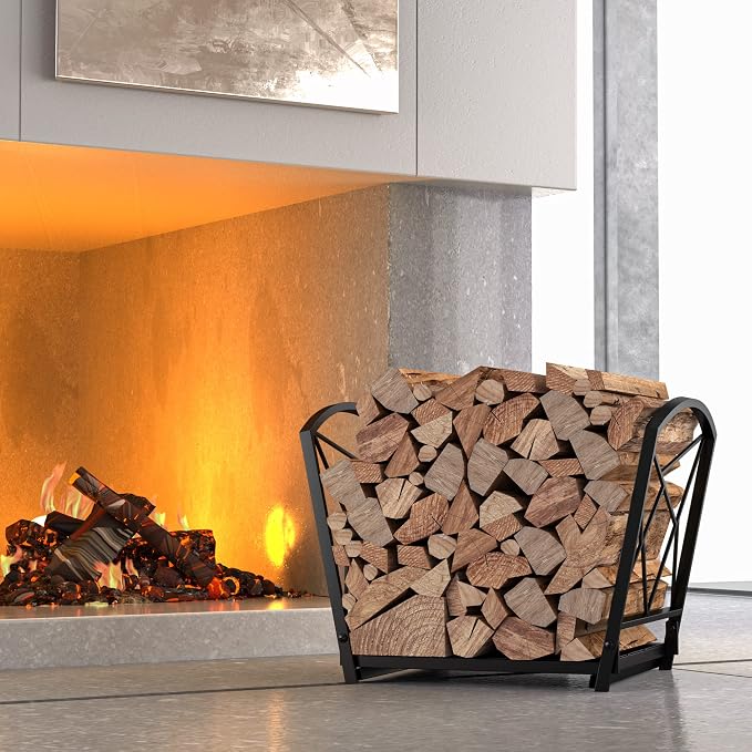 Fire Beauty Firewood Log Rack, Iron Wood Lumber Storage Holder - Image 3