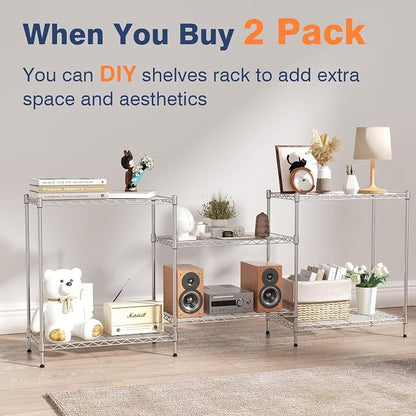 3-Tier Wire Shelf Rack, Kitchen Metal 3-Shelves Rack - Image 7