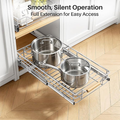 Pull out Cabinet Organizer, Heavy Duty Smooth Sliding Under Cabinet Shelves - Image 3
