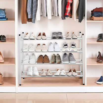 STORAGE MANIAC Expandable Shoe Rack, 16 Pairs Stackable Small Shoe Rack - Image 2