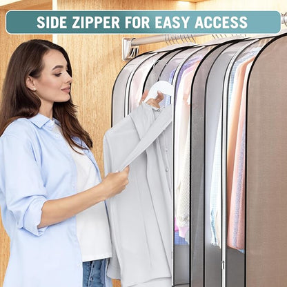 10" Gusseted Garment Bags for Hanging Clothes 50" Suit Bags for Open Closet - Image 4