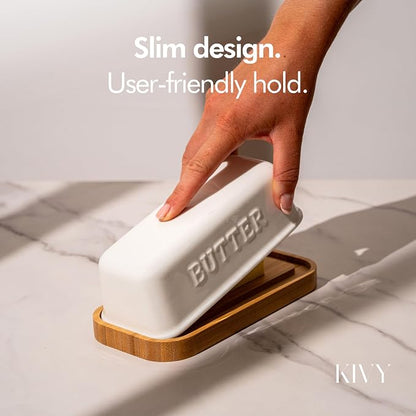 KIVY Ceramic butter dish with airtight lid that keeps butter soft - Image 5