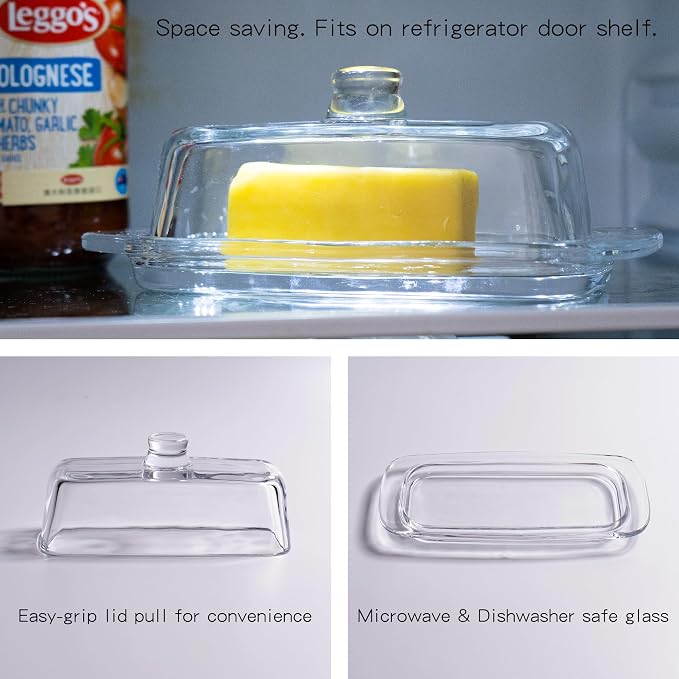 Glass Butter Dish with Cover - Image 4