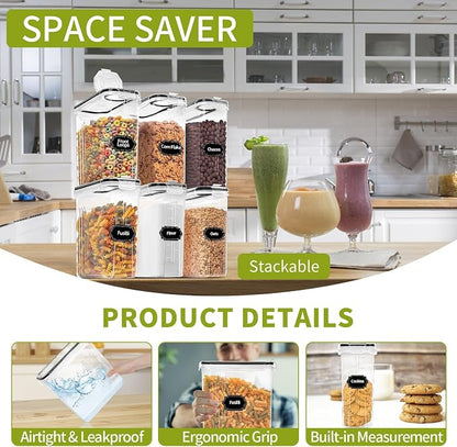 Skroam 8PCS Cereal Containers Storage, Airtight Food Storage Containers - Image 3