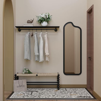 Black Clothes Rack 48in, Wall Mounted Garment Rack - Image 7