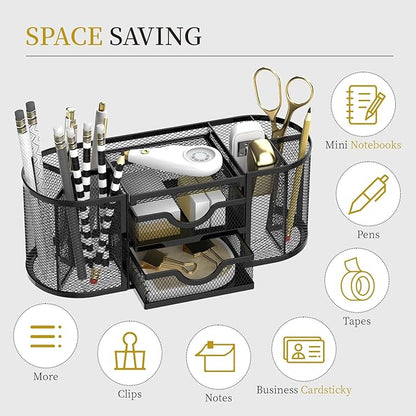 SUPEASY Mesh Desk Organizer, Desk Organizers and Accessories, Pen Holder - Image 4