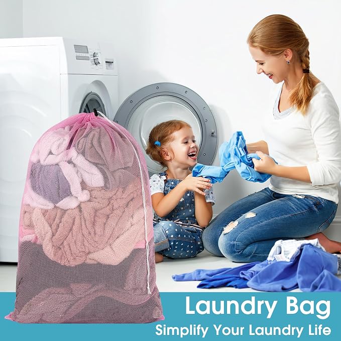 2 Pack Mesh Laundry Bags, 23 x 34 Inches Heavy Duty Mesh Laundry Bag, Large - Image 5