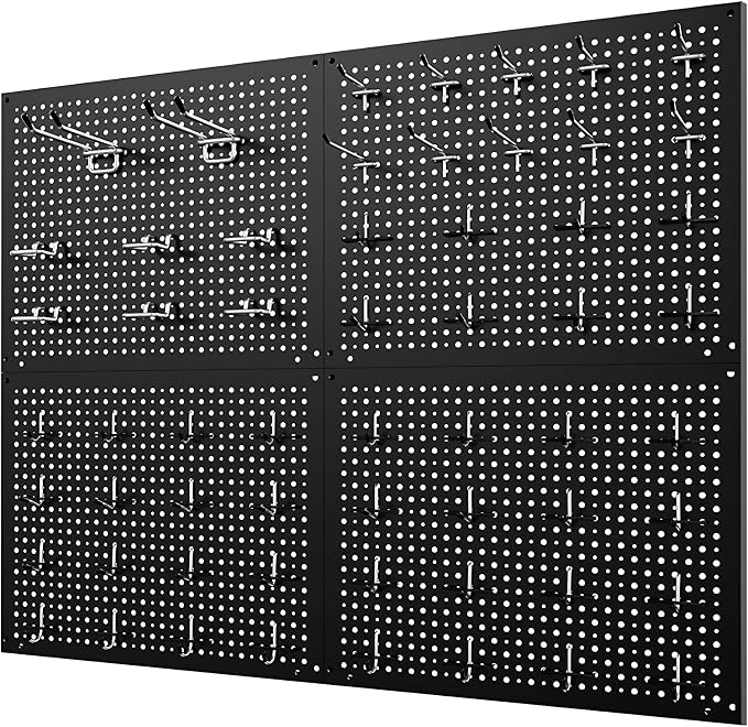 Metal Peg Board Kit with 1/4" Pegboard Accessories, Include 16.5"X13" Peg Board by Daanxw