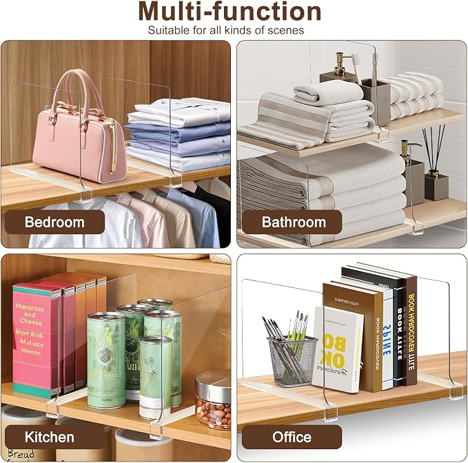 10 Pack Shelf Dividers, Adjustable Shelf Dividers - Image 5