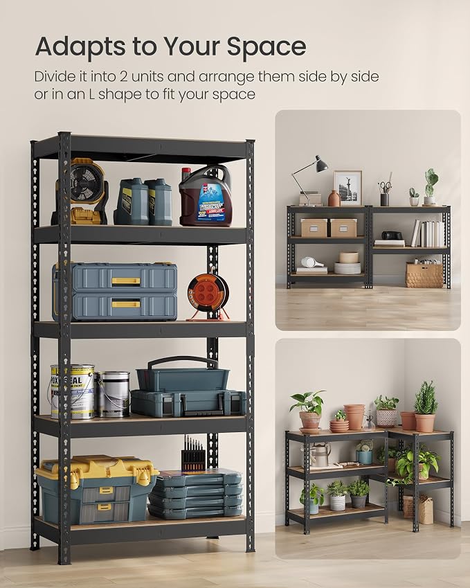 SONGMICS 5-Tier Storage Shelves, Load 2310 lb, Garage Storage, Boltless Assembly - Image 7