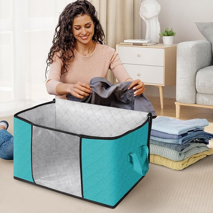 Fab totes Storage Bags, Clothes Blanket Storage Bins Foldable Closet Organizers - Image 3