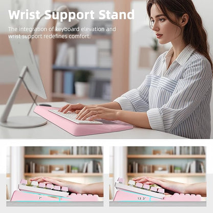 Ospelelf Keyboard Wrist Rest Pad, Comfy Ergonomic Keyboard Stand Riser Holder - Image 4